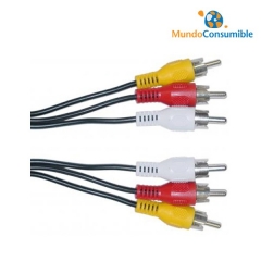 Cable Conexión 3Xrca M-H 10.00 Metros