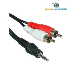 Cable Audio 2 Rca A Mini Jack Estereo 3M. (Pack 2 Salidas)