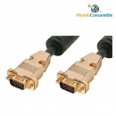 Cable Vga Hdb15M-Hdb15M - 10.00 M. Hq Triple Apantallamiento Dorado (Conector Metal Desmontable) (Ma