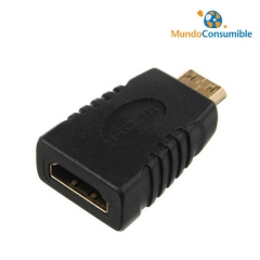 ADAPTADOR MINI-HDMI MACHO / HDMI HEMBRA DORADO