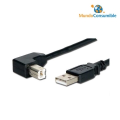 Cable Usb 2.0 Tipo A-M A B-M 90º Acodado 1M.