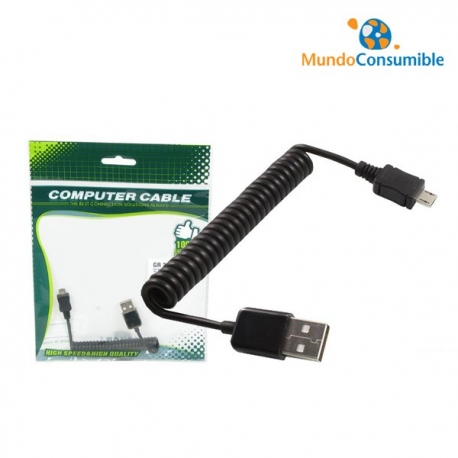 CABLE USB 2.0 HELICOIDAL EXTENSIBLE A MICRO USB