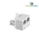 Adaptador Telefonico 2Xrj11 Hembra - 1Xrj11 Macho 6 Conductores.