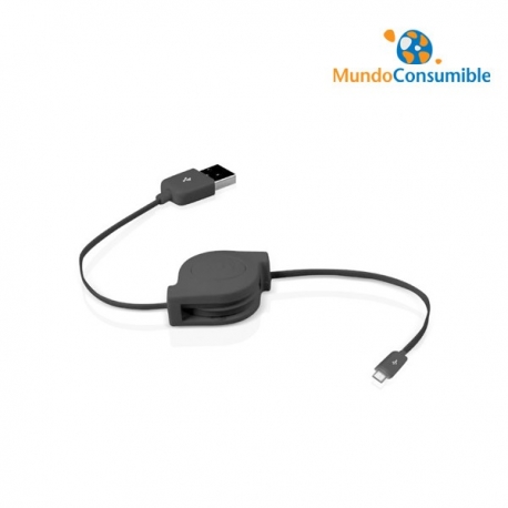 CABLE RETRÁCTIL USB 2.0 A/M A MINI B/M (4 PINES) -