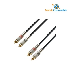 CABLE CONEXION 2XRCA MACHO - 2XRCA MACHO 1.50M. ALTA CALIDAD