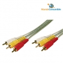 Cable Conexion Rca 3Xrca Macho-Macho 5 Metros Alta Calidad