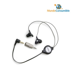 Auricular Monoaural Cable Retractil 2Xjack 3.5 Macho