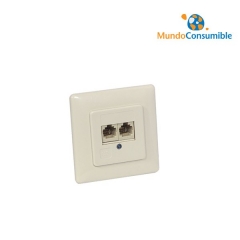 Placa Frontal Caja Rj45 - 4Xrj45 Vertical Blanca