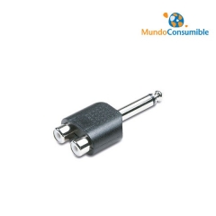 ADAPTADOR AUDIO JACK 6.3 MONO MACHO - 2XRCA HEMBRA