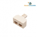 Adaptador Telefonico 2Xrj11 Hembra - 1Xrj11 Macho (4 Conductores)