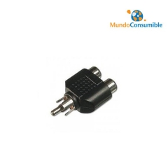 ADAPTADOR AUDIO 2XRCA HEMBRA - 1RCA MACHO