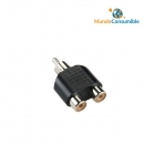 Adaptador Audio Dorado Rca Hembra - 2Xrca Macho