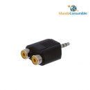 Adaptador De Audio Dorado Jack 3,5 Estéreo M-2 Rca H (3)