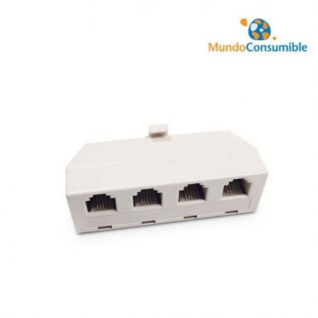 ADAPTADOR TELEFONICO 4XRJ11 HEMBRA - 1XRJ11 MACHO (4 CONDUCTORES)