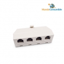 Adaptador Telefonico 4Xrj11 Hembra - 1Xrj11 Macho (4 Conductores)