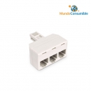 Adaptador Telefónico 1 Macho Rj11 - 3 Hembras Rj11