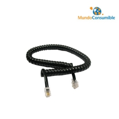 Cables Modular Rizado Para Auricular Telefónico. - Negro 3.00 M. Rj10