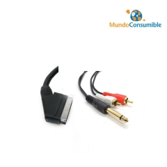 CABLE EUROCONECTOR - 2 RCA AUDIO JACK + PHONO 2M 