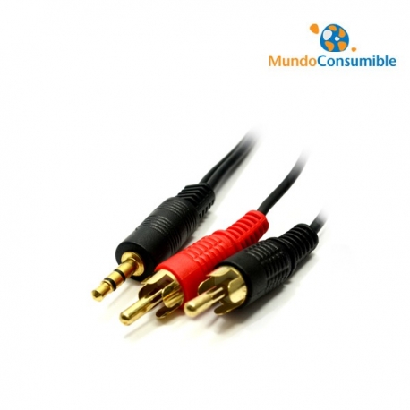 CABLE AUDIO JACK 6,3mm Stereo Macho - 2 RCA Macho