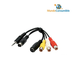 CABLE AUDIO/VIDEO JACK 3,5mm + SUPER VIDEO7P - SUPER VIDEO + 3RCA