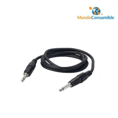 CABLE AUDIO JACK 6.3MM MONO MACHO - MACHO 1.80 METROS