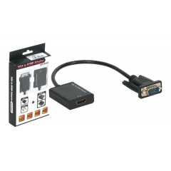 Adaptador Vga Macho+ Audio -> Hdmi V.12 1080P Negro