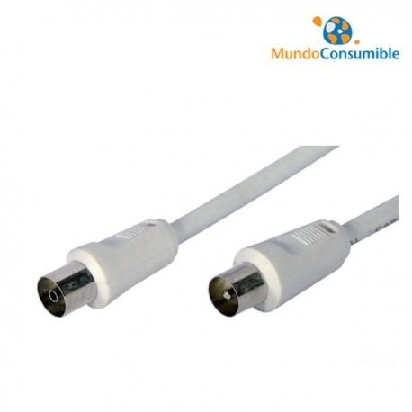 CABLE ANTENA COAXIAL BLANCO MACHO/HEMBRA 10.00 MT 