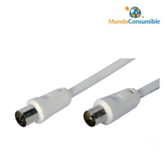 Cable Antena Coaxial Blanco Macho-Hembra 2.00 Mt 