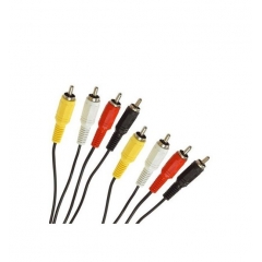 CABLE CONEXION RCA 4XRCA MACHO - 4XRCA MACHO 3.00 METROS