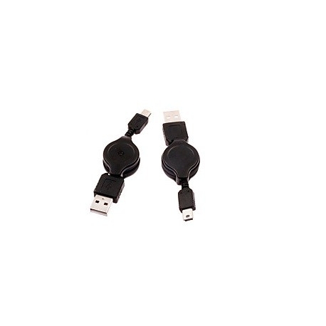 CABLE USB 2.0 RETRACTIL TIPO A/MACHO - TIPO MINI B/MACHO (5PINES) 0.80 METROS