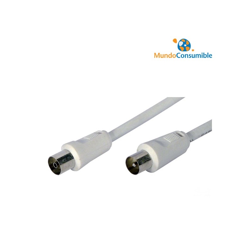 Cable Antena Coaxial Blanco Macho-Hembra 7.00 Mt - Mundo