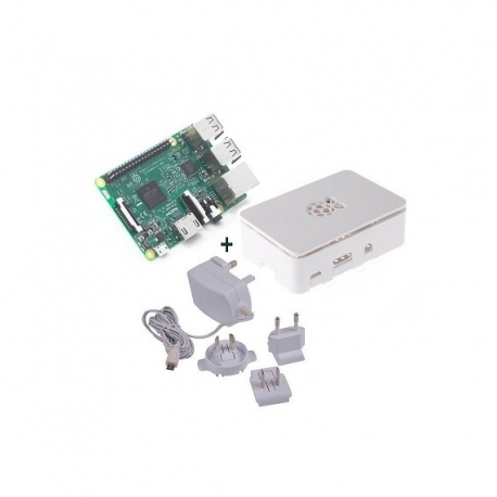 RASPBERRY PI 3 1GB + CAJA BLANCA + FUENTE 5.1V