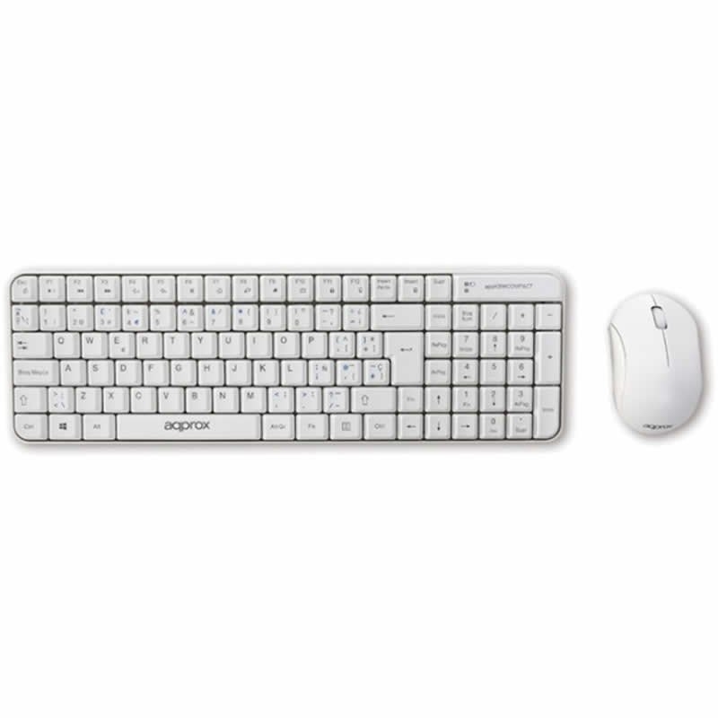 Approx Kit Teclado Raton Inalambrico 2.4Ghz Blanco APPKBWCOMPACT - Mundo  Consumible Tienda Informática Juguetería Artes Graficas