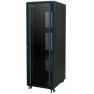 Rack 19'' 22U 600x800 Negro puerta Cristal + Ventilacion + Regleta + 2 Bandejas