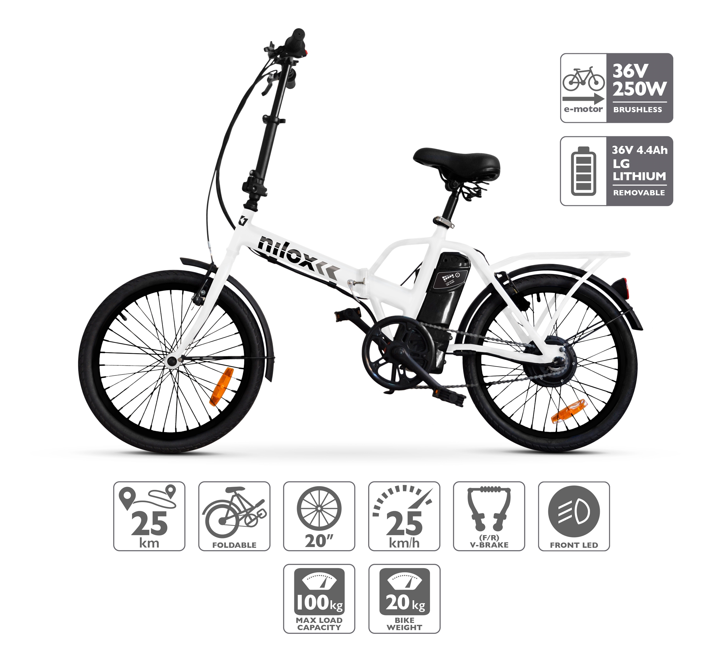 Recientemente Ser recuperar Nilox Doc E-Bike X1 Bicicleta Electrica Plegable Blanca - Mundo Consumible  Tienda Informática Juguetería Artes Graficas