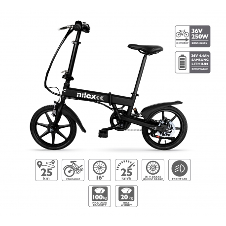 Nilox Doc E-Bike X2 Bicicleta Electrica Plegable Acero