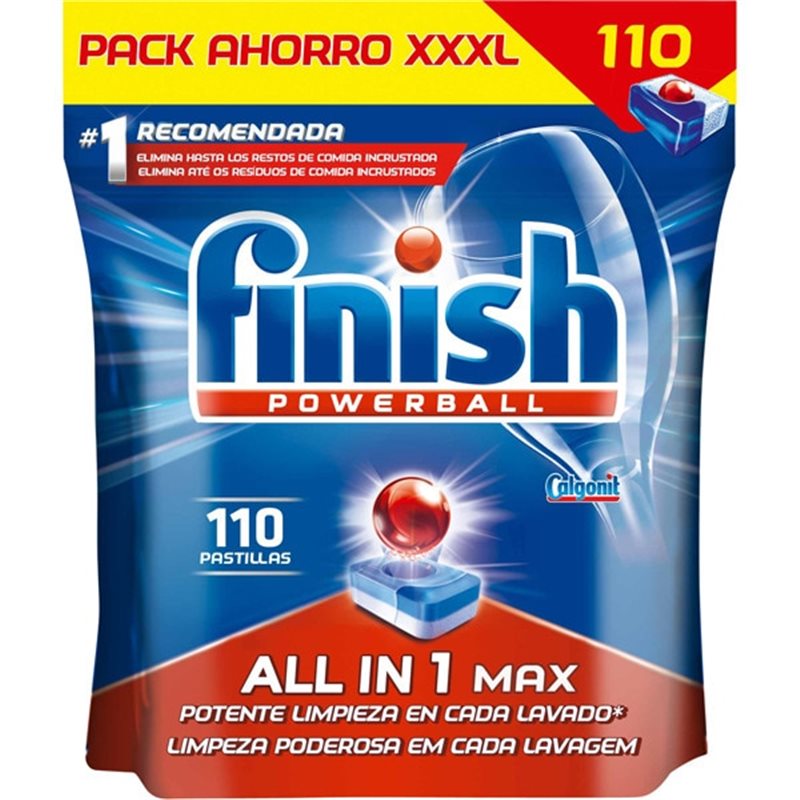 Finish Powerball All in 1 Max 110 Unidades - Mundo Consumible Tienda  Informática Juguetería Artes Graficas