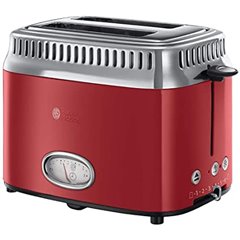 Russell Hobbs Retro Tostadora Vintage 2 Espacios Acero Inox Rojo