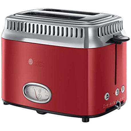 Russell Hobbs Retro Tostadora Vintage 2 Espacios Acero Inox Rojo