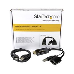 StarTech.com HDMI - DisplayPort Cable 4K Alimentacion USB