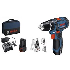 Bosch Professional GSR 12V-15 Atornillador + 2 Baterias + Accesorios