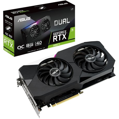 Asus Dual Nvidia Geforce RTX 3060ti 8GB V2 OC Edicion GDDR6 PCIe 4.0 2xHDMI 3x DP