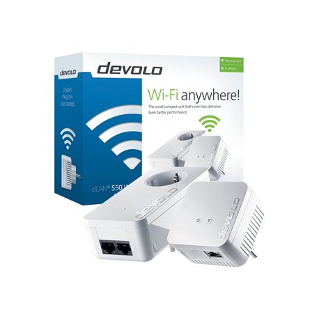 Devolo dLAN 550 Wifi Kit 2 PLC 500Mbps Wifi RJ45 Blanco (Outlet)