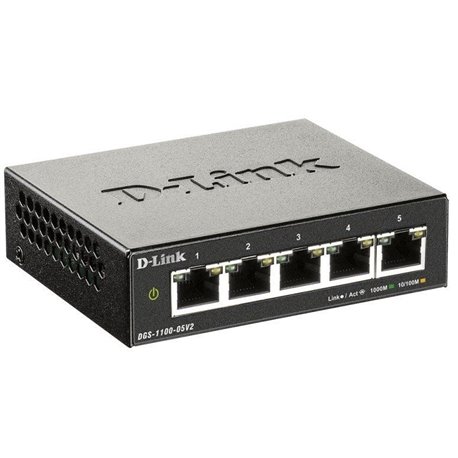 D-Link DGS-1100-05V2 Switch 5x Gigabit Smart Managed (Outlet)