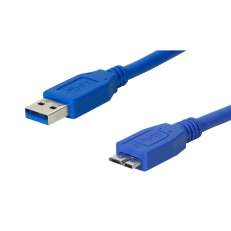 Cable USB 3.0 Tipo A Macho a Micro B Macho 1m Azul