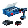 Bosch Profesional 18V GSB 18V-28 Taladro Percutor 1xBateria 2.0Ah + 1xBateria 4.0Ah + Maletín + Accesorios 100acc.