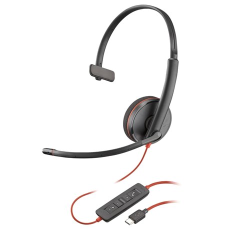 Poly Blackwire 3210 + Adaptador USB C / A - Auricular Mono+ Micro (Outlet)