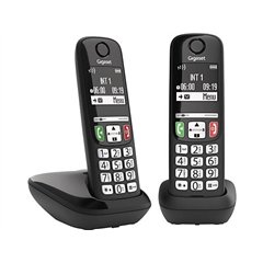 Gigaset E270 DUO Telefonos Inalambrico DECT Ayuda Visual Teclas Grandes Negro (Outlet)