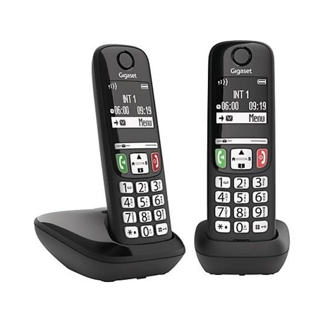 Gigaset E270 DUO Telefonos Inalambrico DECT Ayuda Visual Teclas Grandes Negro (Outlet)