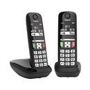 Gigaset E270 DUO Telefonos Inalambrico DECT Ayuda Visual Teclas Grandes Negro (Outlet)